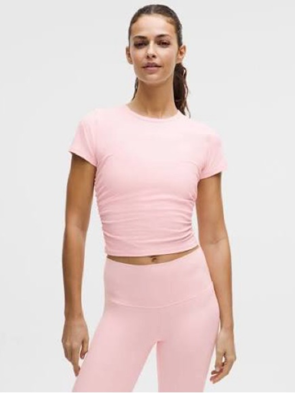 lululemon athletica Short Sleeve Crop Tee in Light Pink